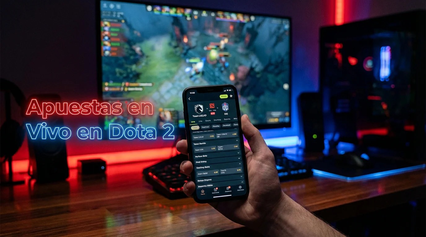 Apuestas en vivo en Dota 2 con mercados live y cuotas en tiempo real durante una partida